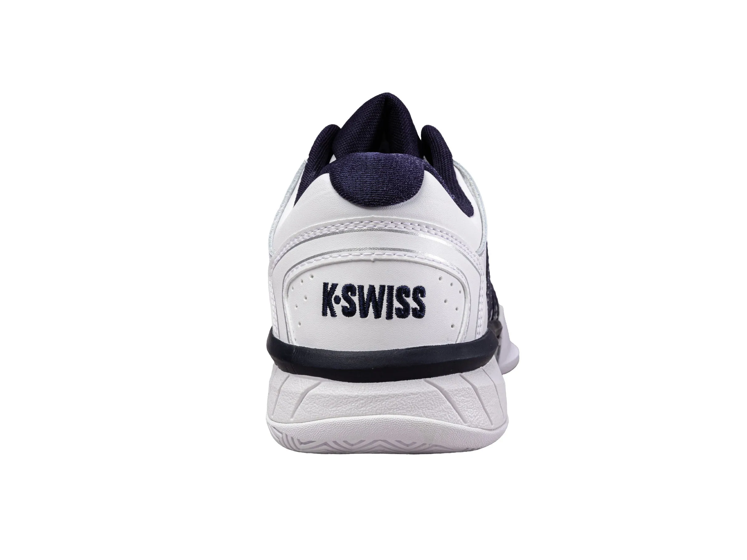 Mens Hypercourt Express Leather Tennis Shoes in White/Navy/Silver