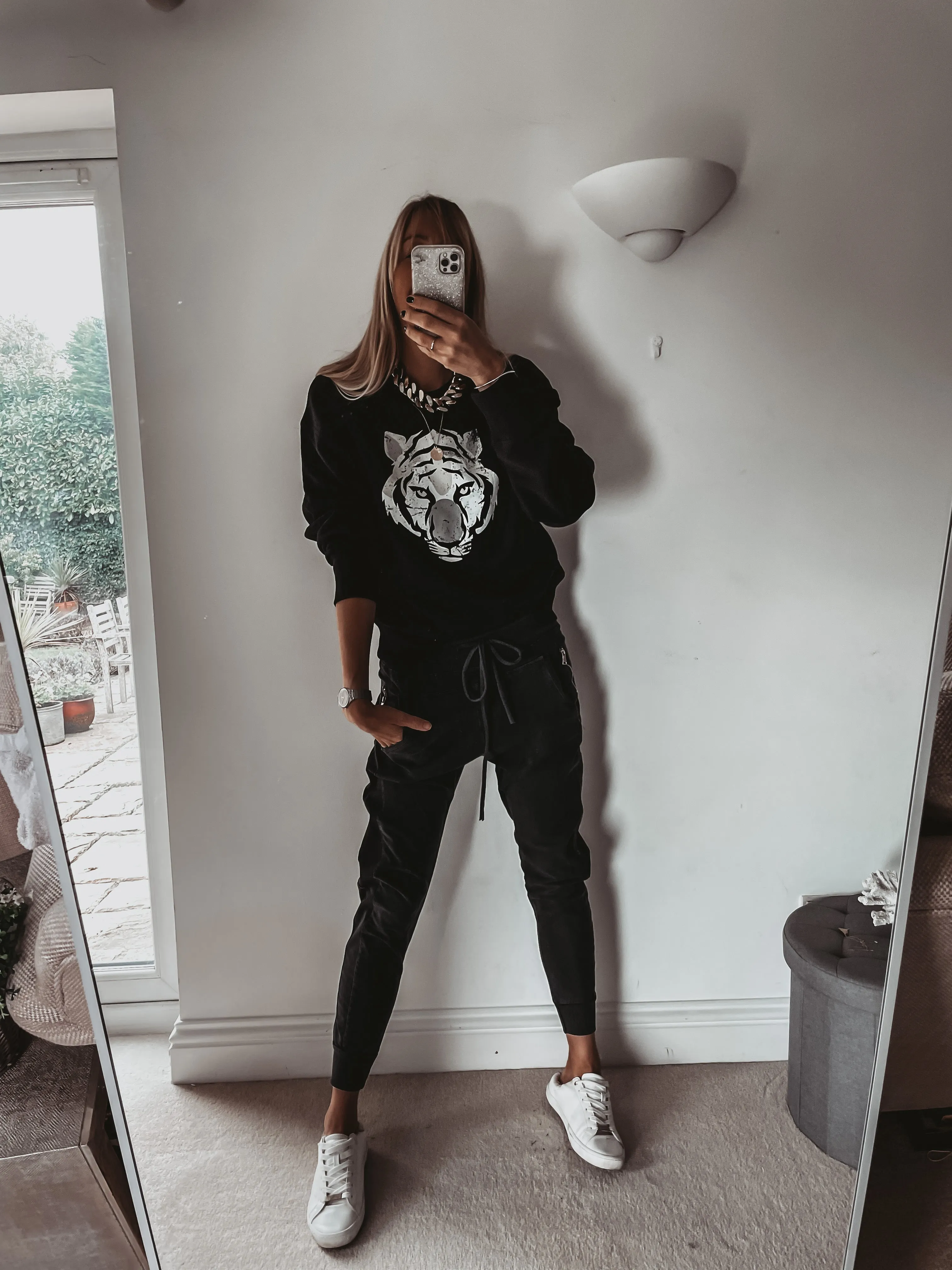 Black tiger sweatshirt *super slouchy fit* *NOW HALF PRICE!!*