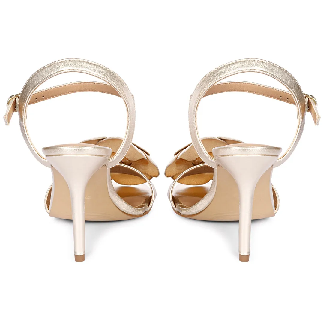 Hailay Platin Buckle Leather Stiletto Heels