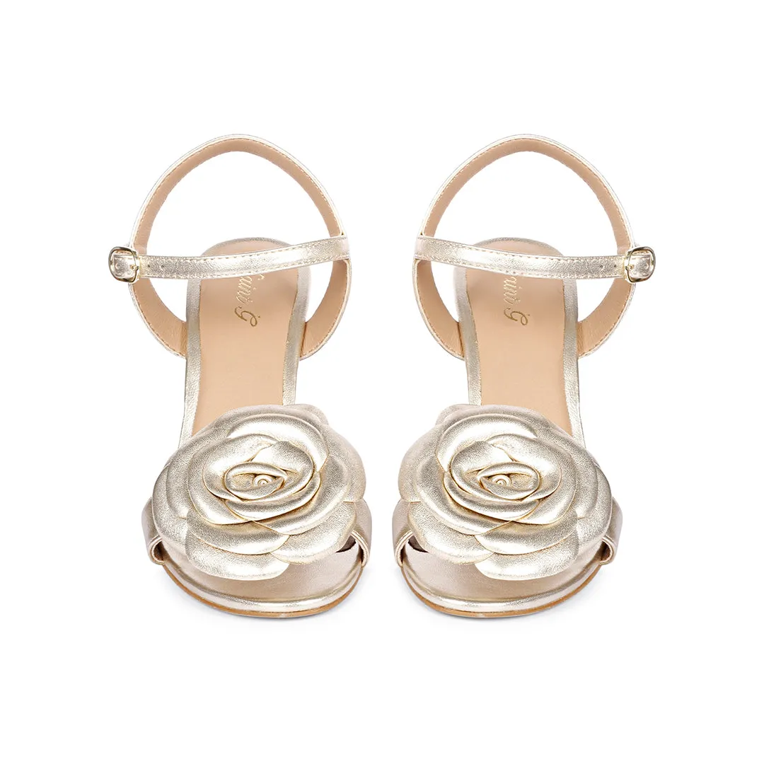 Hailay Platin Buckle Leather Stiletto Heels