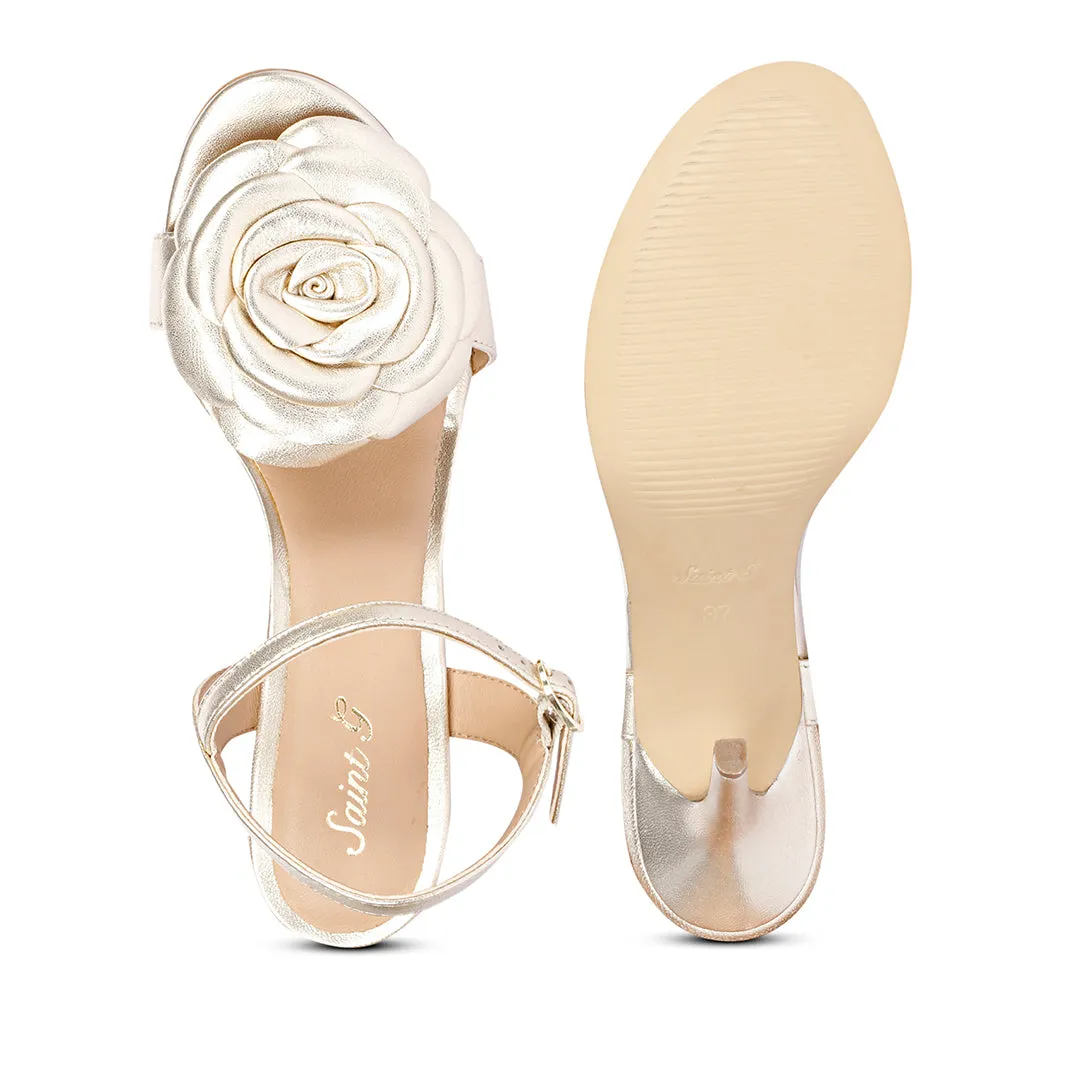 Hailay Platin Buckle Leather Stiletto Heels