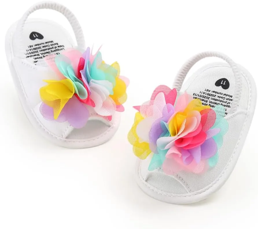 Infant Baby Boys Girls Sandals Summer Baby Wedding Dress Flat Shoes Newborn Crib Shoes First Walkers Prewalkers Shoes