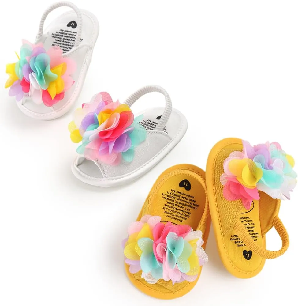 Infant Baby Boys Girls Sandals Summer Baby Wedding Dress Flat Shoes Newborn Crib Shoes First Walkers Prewalkers Shoes
