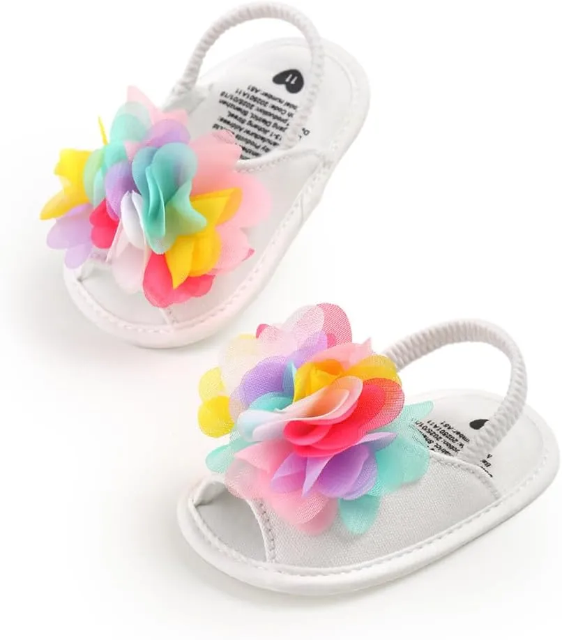 Infant Baby Boys Girls Sandals Summer Baby Wedding Dress Flat Shoes Newborn Crib Shoes First Walkers Prewalkers Shoes