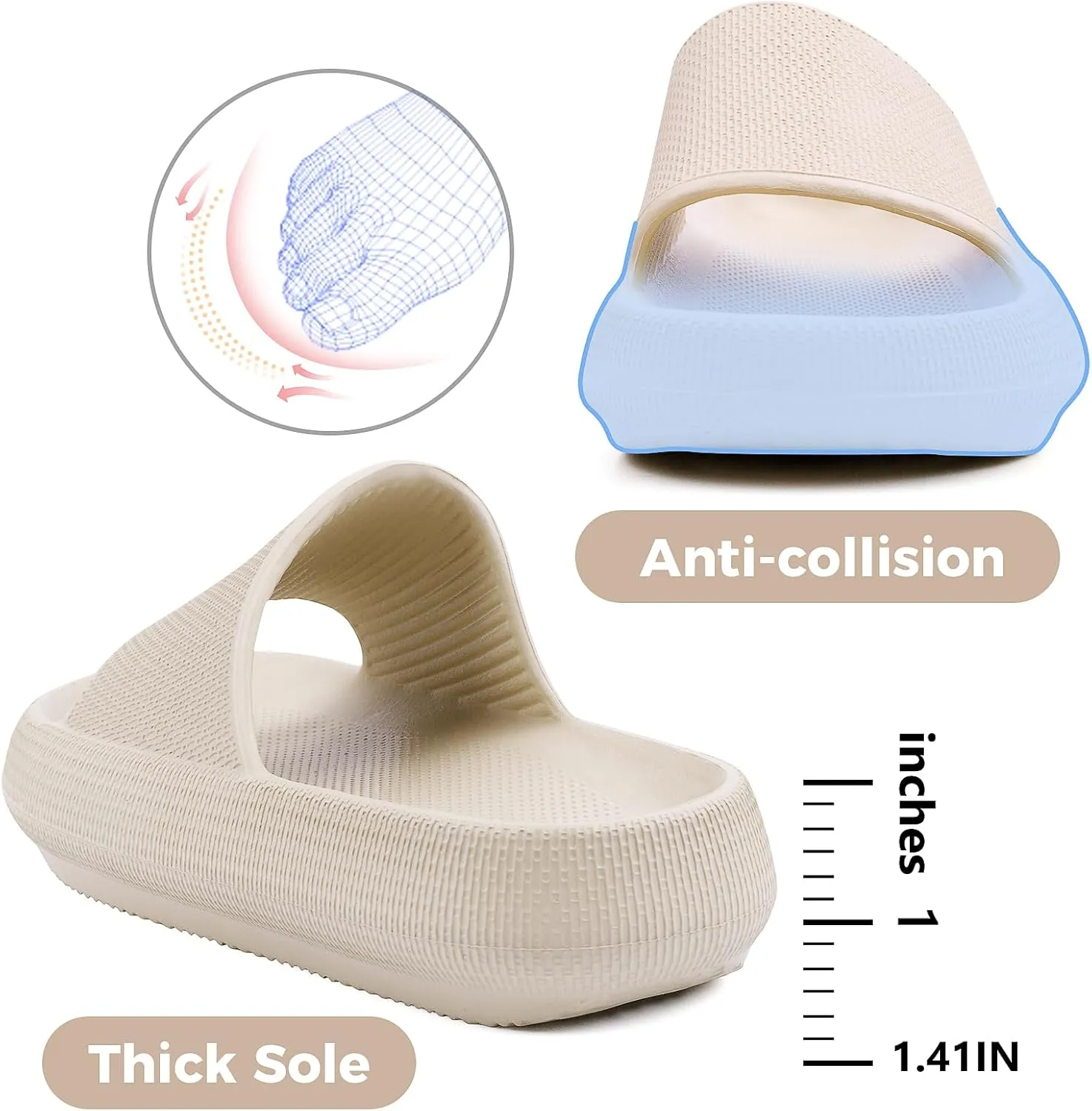Kids Cloud Slides Boys Girls Flip Flops Slip On Beach Sandals Youth Pool Shower Shoes EVA Summer Slippers??11 Little Kids - 6 Big Kids??