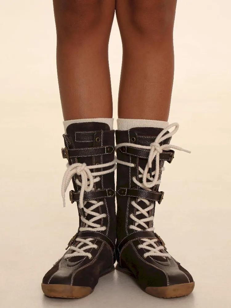 Lace Up Back Zipper Boxing Boots【s0000005989】
