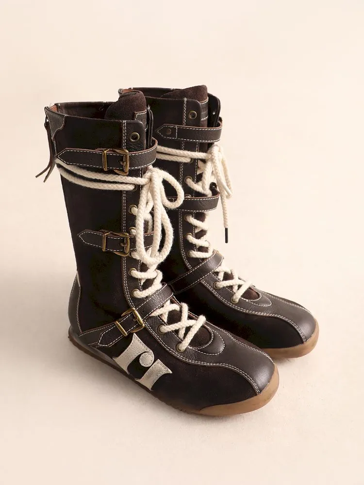 Lace Up Back Zipper Boxing Boots【s0000005989】