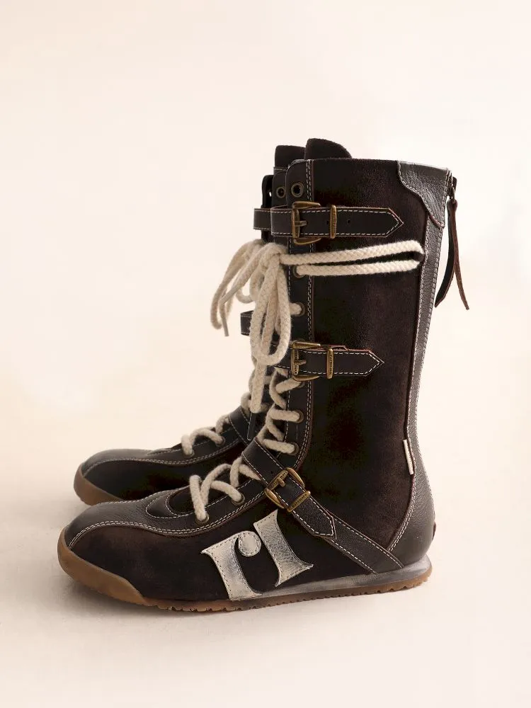 Lace Up Back Zipper Boxing Boots【s0000005989】