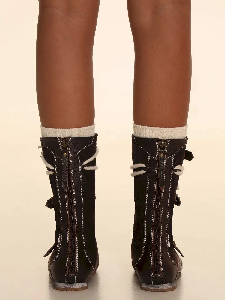 Lace Up Back Zipper Boxing Boots【s0000005989】