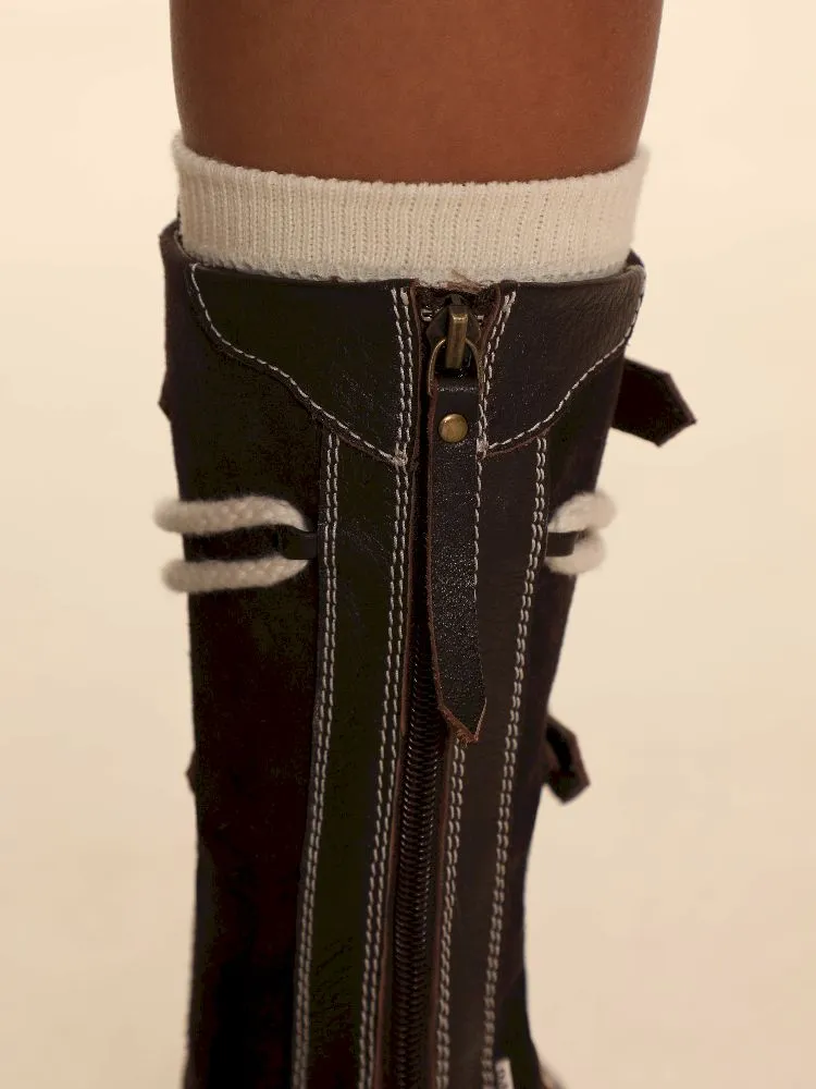 Lace Up Back Zipper Boxing Boots【s0000005989】