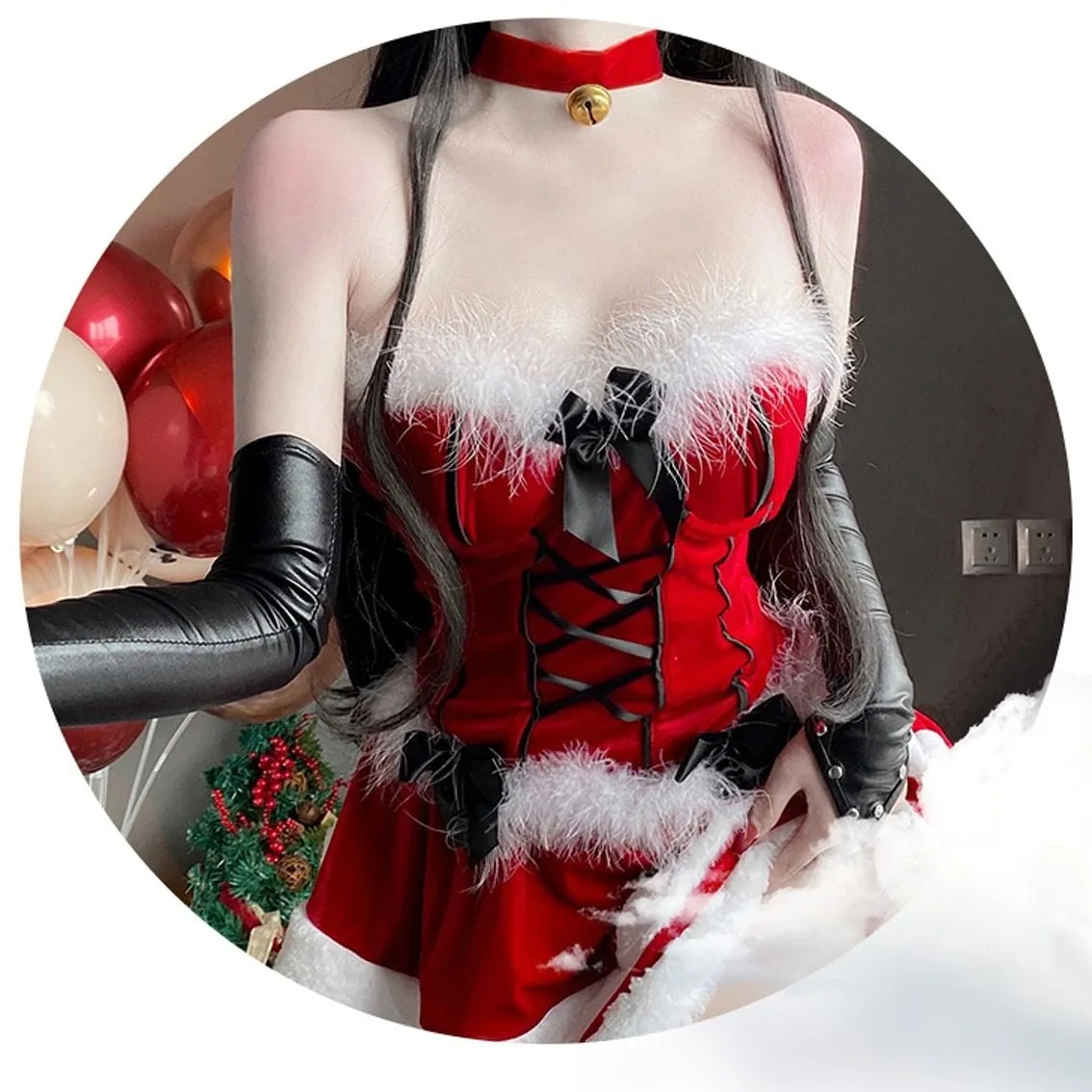 Lace Up Santa Dress   Costume