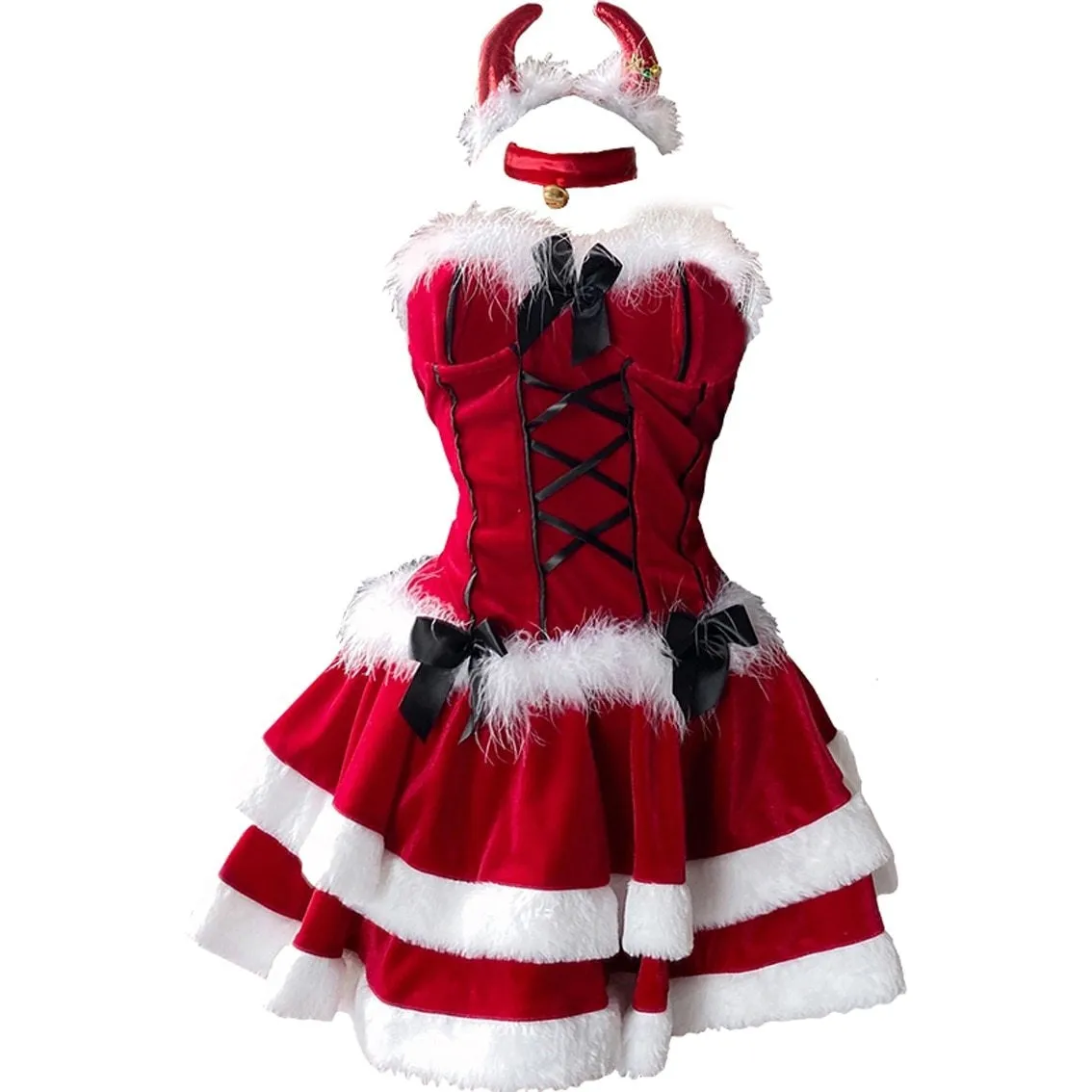 Lace Up Santa Dress   Costume