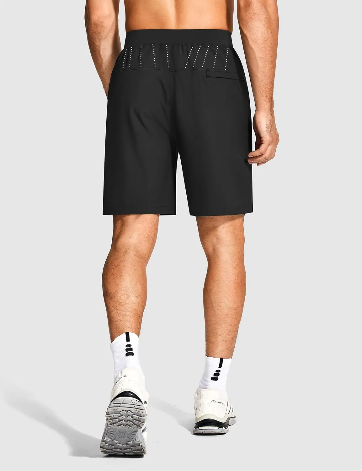 Mens Athletic Workout Gym Shorts 7 Inch Inseam Running Sweat Sport Shorts for Men with Zipper Pockets