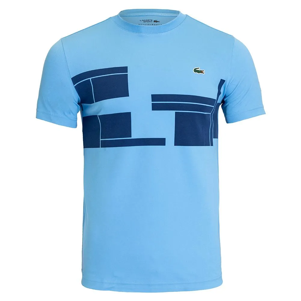 Men's Novak Djokovic Performance Tennis Crew Argentine Blue and Globe