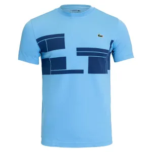Men's Novak Djokovic Performance Tennis Crew Argentine Blue and Globe