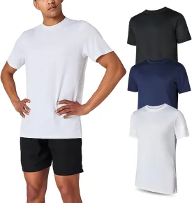 Men??s Workout Short Sleeve Athletic Gym T-Shirts 3 Pack Mens Dry Fit Running Shirt Moisture Wicking Active Crew Tees for Men