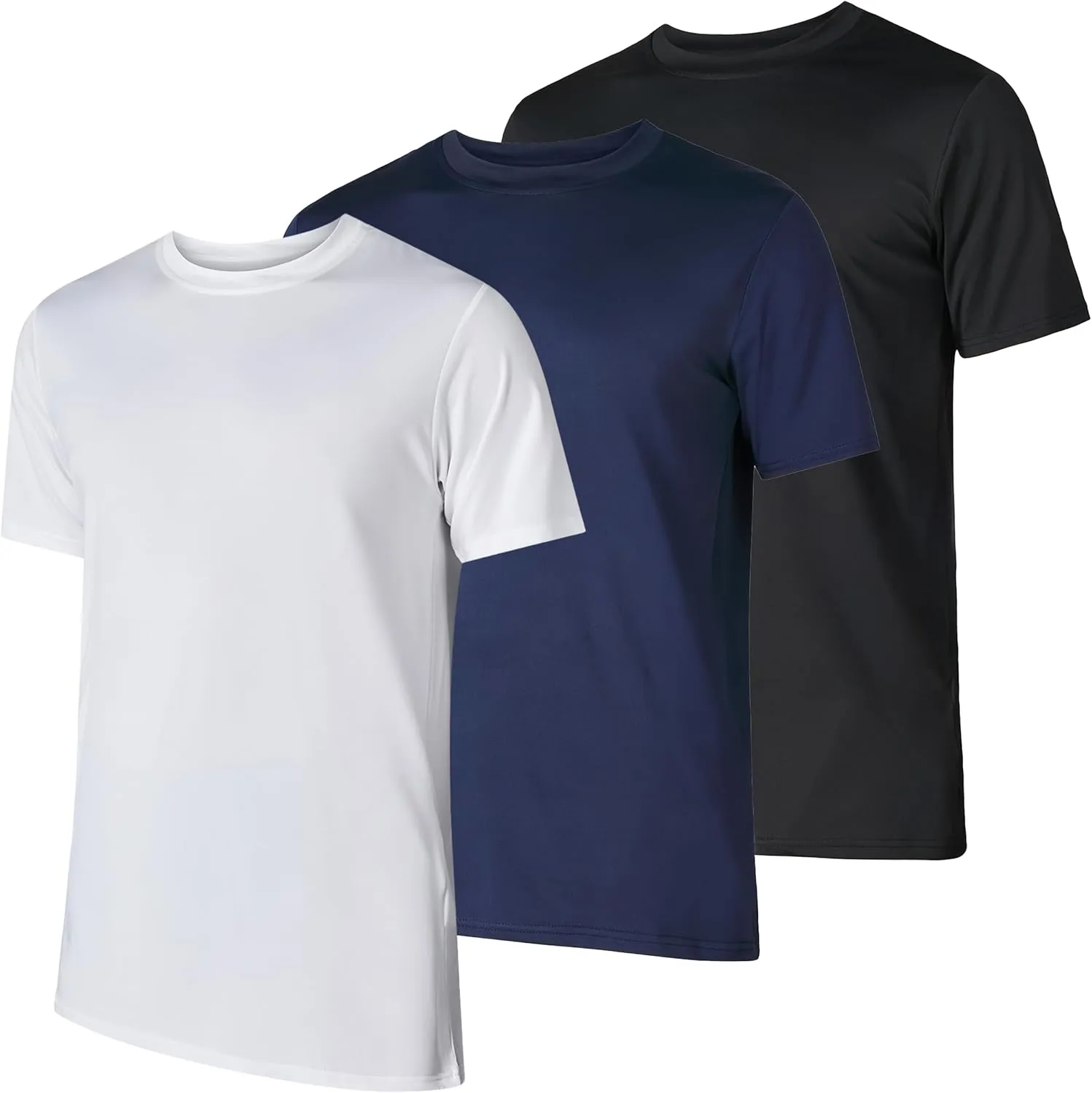 Men??s Workout Short Sleeve Athletic Gym T-Shirts 3 Pack Mens Dry Fit Running Shirt Moisture Wicking Active Crew Tees for Men