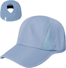 Ponyflo Womens Ponytail Baseball Cap - Ponytail Hats for Women, Curly Hair Ponytail Hat, Baseball Hat for Women