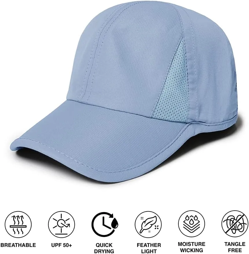 Ponyflo Womens Ponytail Baseball Cap - Ponytail Hats for Women, Curly Hair Ponytail Hat, Baseball Hat for Women