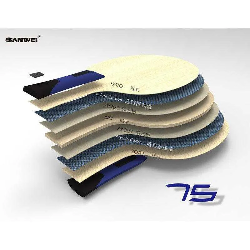 SANWEI 75 ALC Arylate Carbon 7 Ply Table Tennis Blade