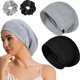 Sleep Cap Bonnet for Sleeping Black Women Men, Adjustable Cooling Lining Bonnets for Curly Hair Wrap Braids Beanie Night Hat