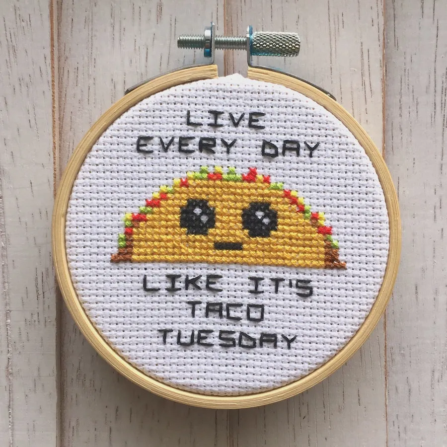 Taco Tuesday Counted Cross Stitch Kit