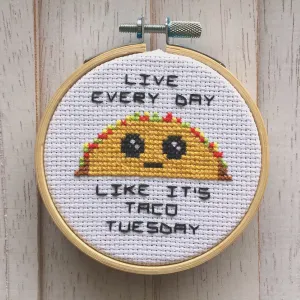 Taco Tuesday Counted Cross Stitch Kit