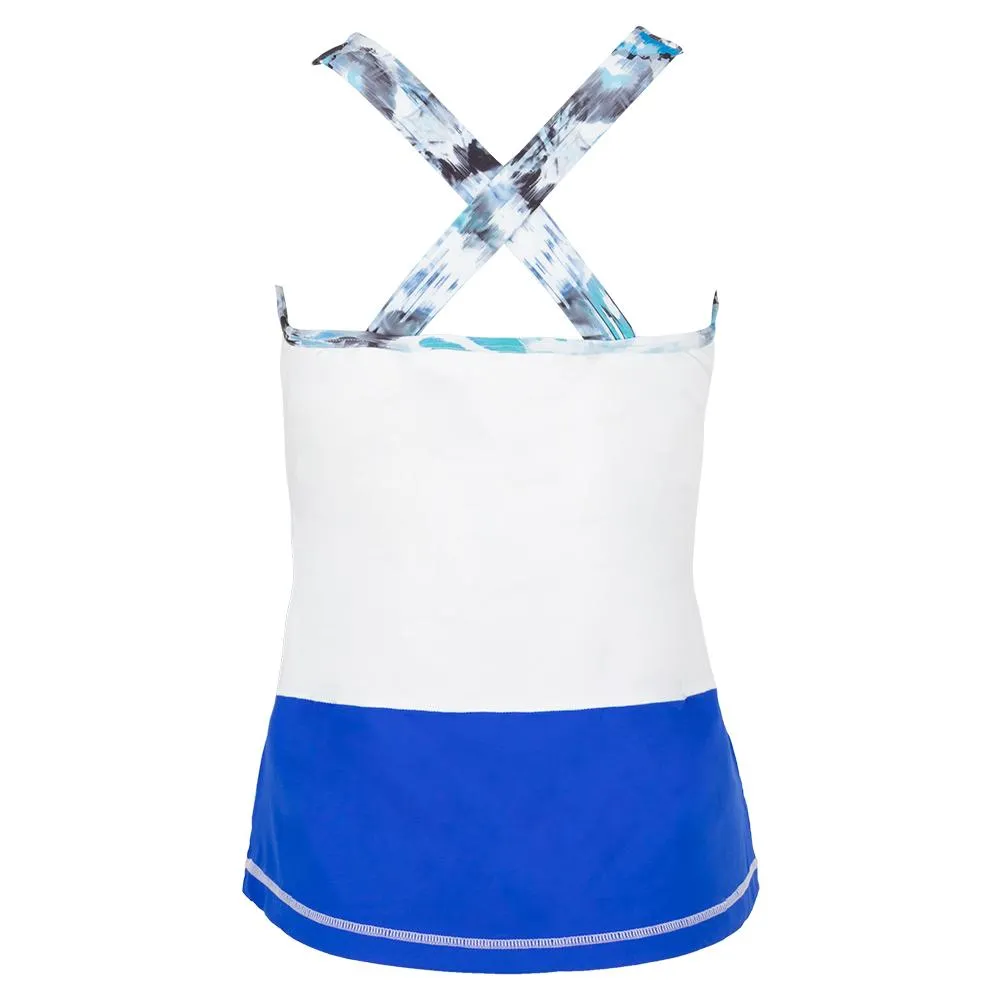 Women's Tennis Cami White and Royal Waters