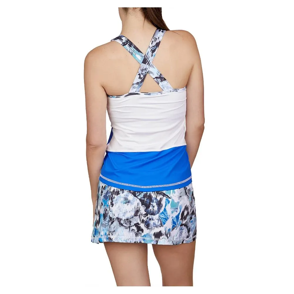 Women's Tennis Cami White and Royal Waters
